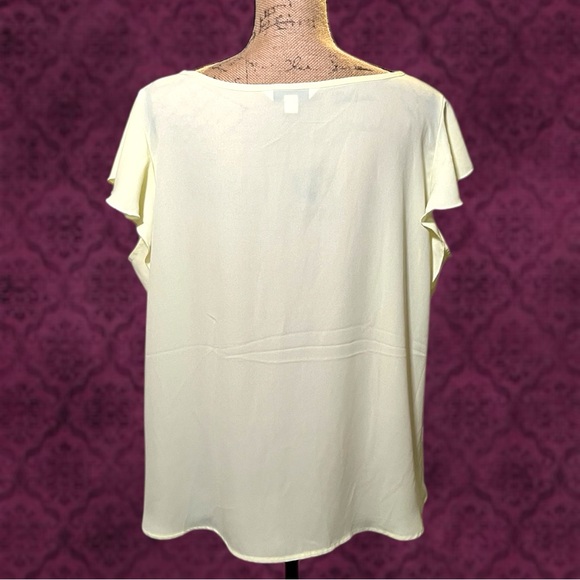 Counterparts Women's Yellow Ruffle Sleeve Top Size XL - Picture 6 of 13